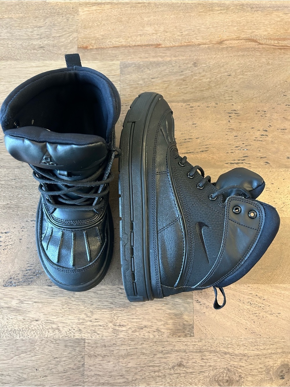 Nike Black High-Top Lace-Up Boots